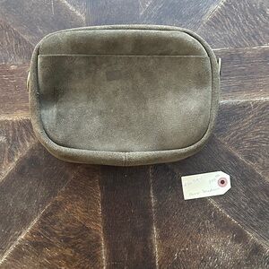 Jenkins & Co. Olive Suede Crossbody / Clutch Bag